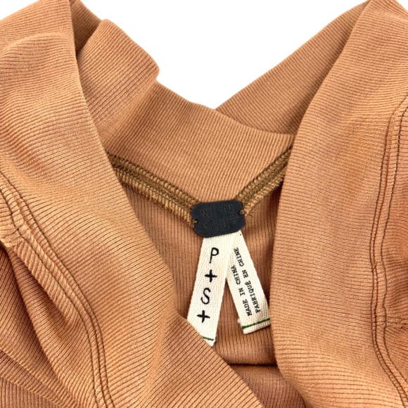 We the Free Orange Vneck Ribbed Top - Picture 3 of 4